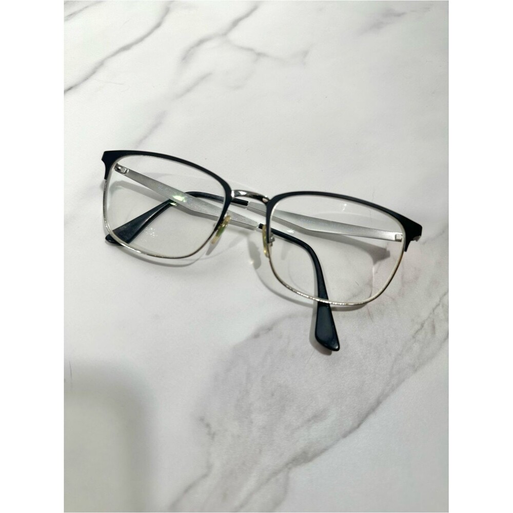 Ray-Ban Eyeglasses Classic Black and Silver Metal Frame One Size
